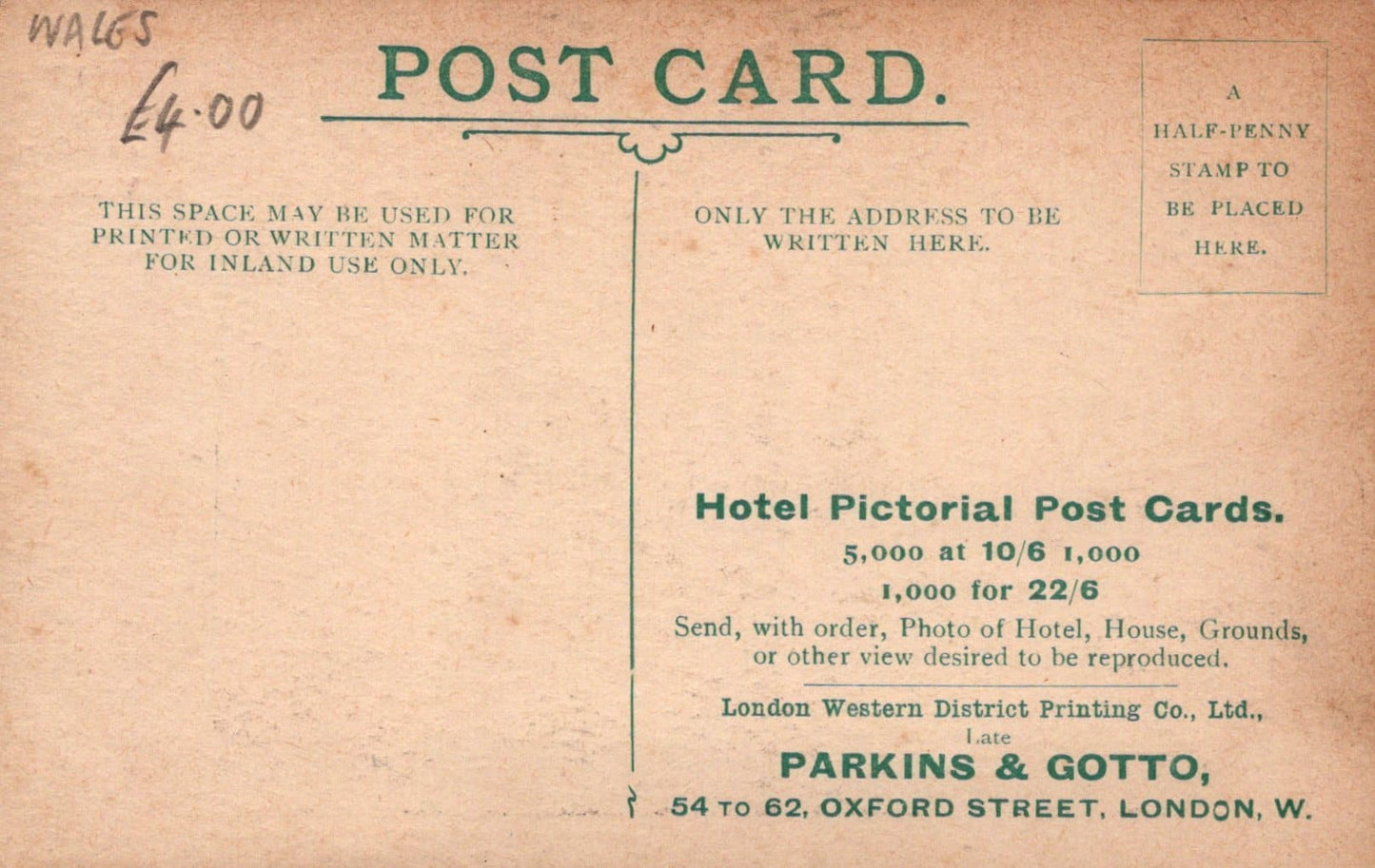 Wales Postcard - The Gwydyr Hotel, Bettws-Y-Coed, North Wales - Mo’s Postcards