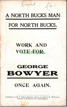 Load image into Gallery viewer, Political Postcard - Capt George Bowyer, M.C
