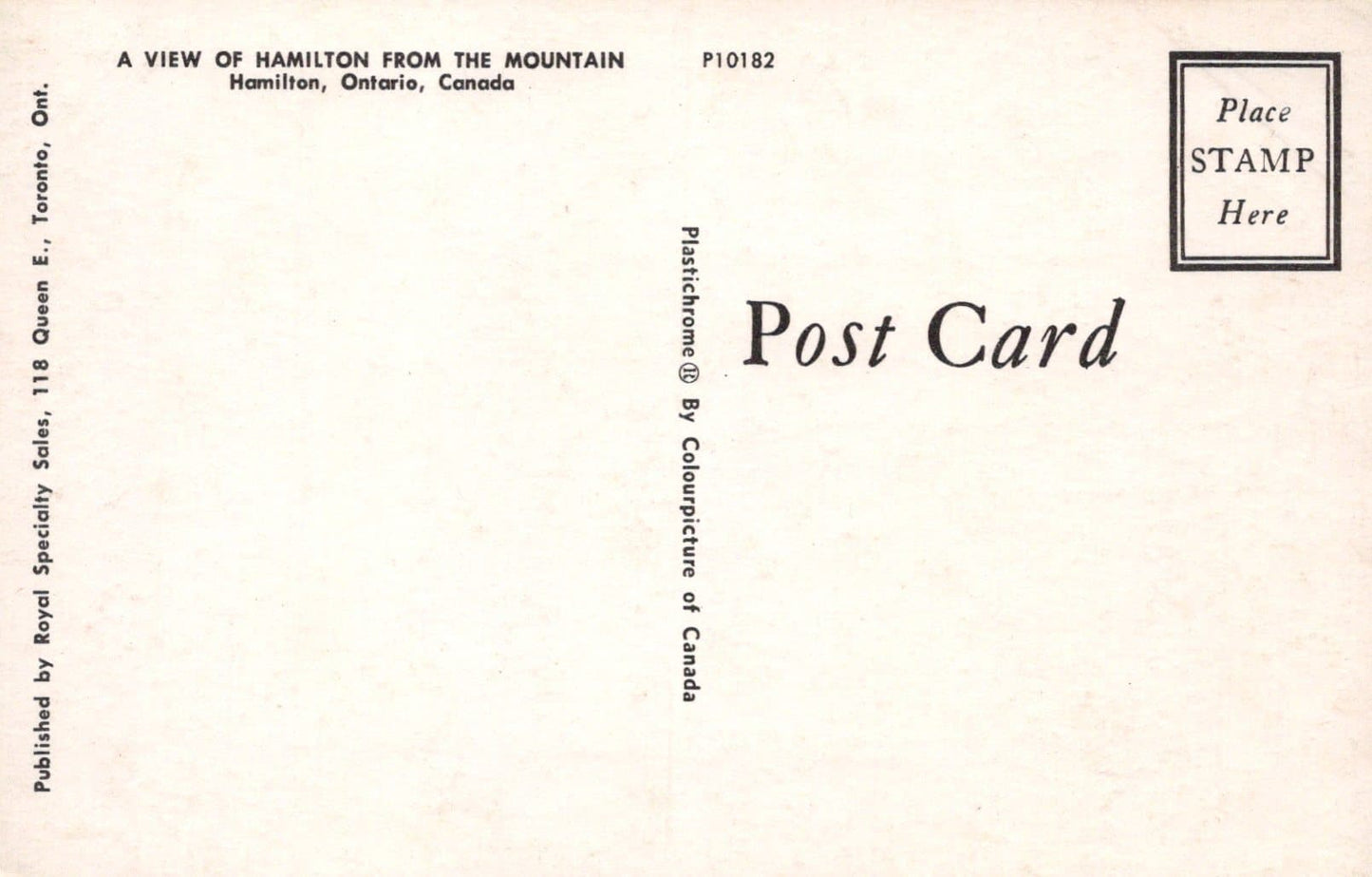 Canada Postcard - Aerial View of Hamilton From The Mountain, Hamilton, Ontario - Mo’s Postcards