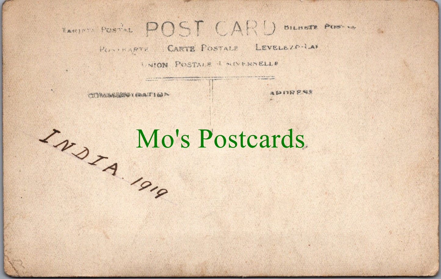 Military Postcard - R.A.T.A, India 1919