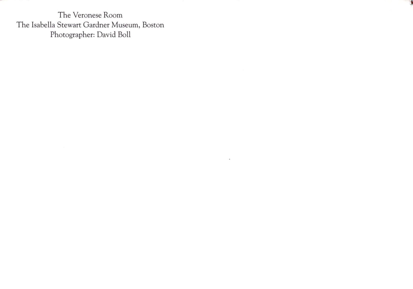 America Postcard - The Veronese Room, Isabella Stewart Gardner Museum, Boston, Massachusetts - Mo’s Postcards