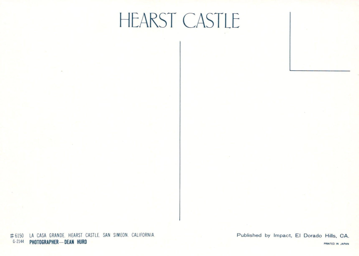 America Postcard - La Casa Grande Hearst Castle, San Simeon, California - Mo’s Postcards