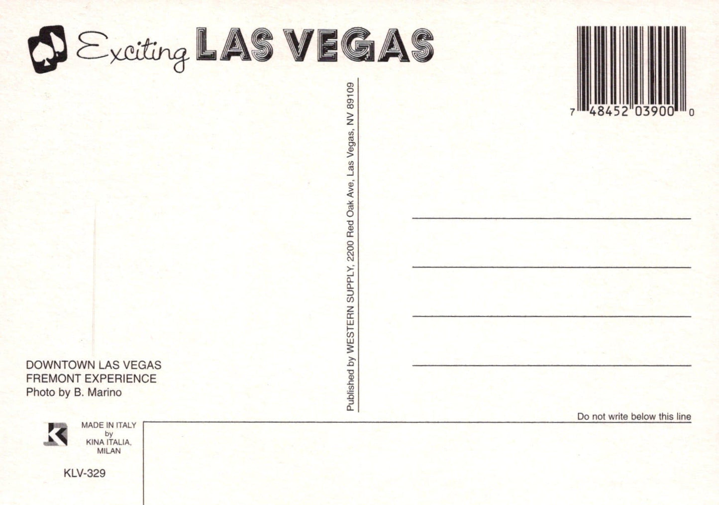 America Postcard - Nevada - Downtown Las Vegas at Night - Mo’s Postcards