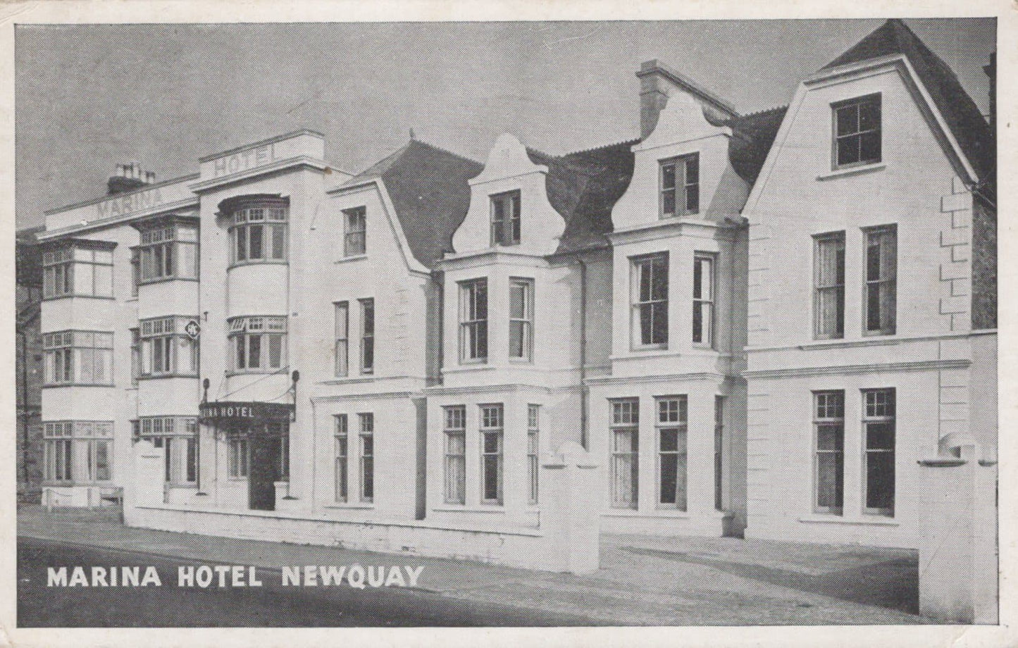 Cornwall Postcard - Marina Hotel, Newquay, 1955 - Mo’s Postcards