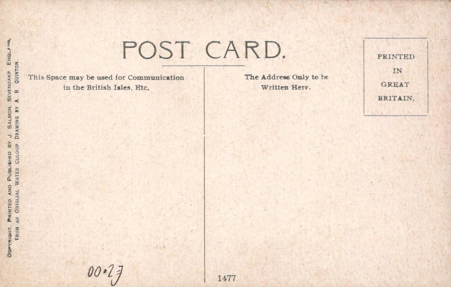 Yorkshire Postcard - The Strid, Bolton Woods - Artist A.R.Quinton - Mo’s Postcards