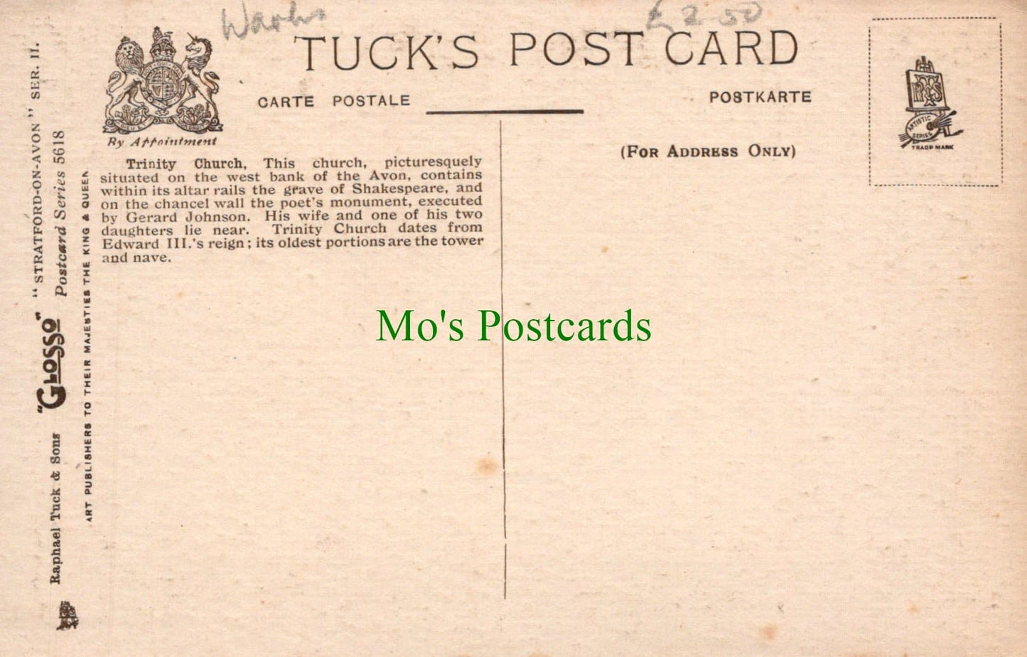 Trinity Church, Stratford-On-Avon, Warwickshire - Mo’s Postcards