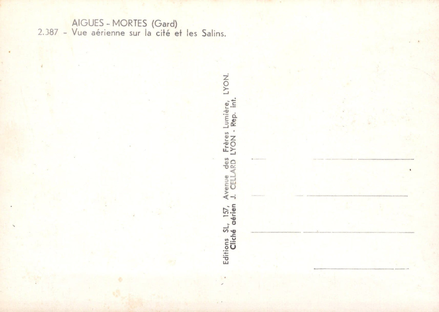 France Postcard - Aerial View of Aigues-Mortes, Gard - Mo’s Postcards