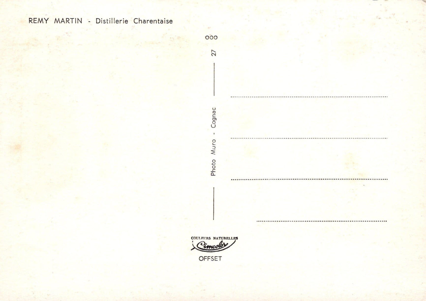 France Postcard - Remy Martin - Distillerie Charentaise - Mo’s Postcards