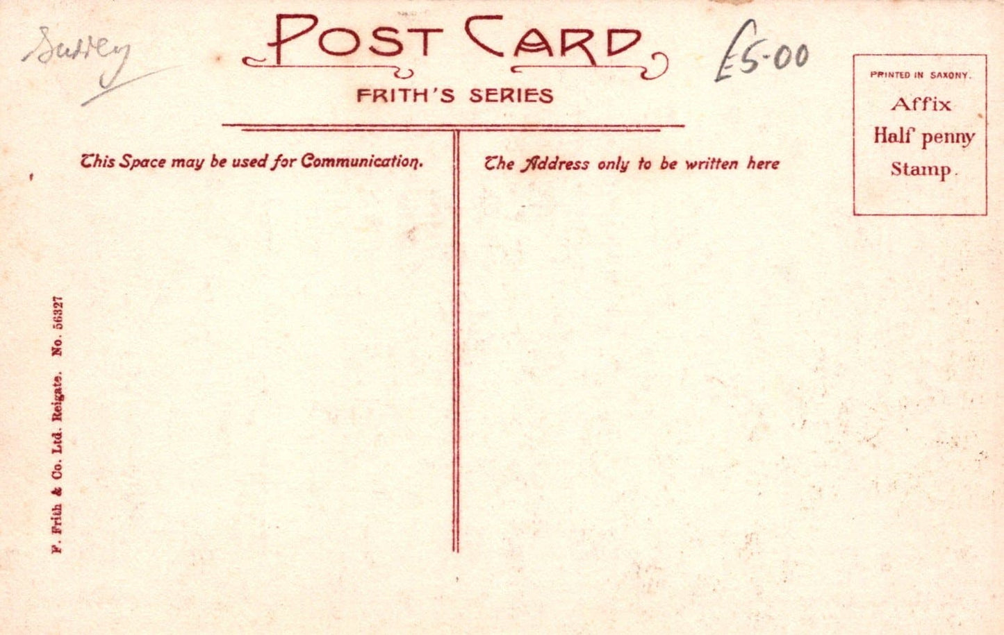 Surrey Postcard - Farnham, Moor Park - Mo’s Postcards