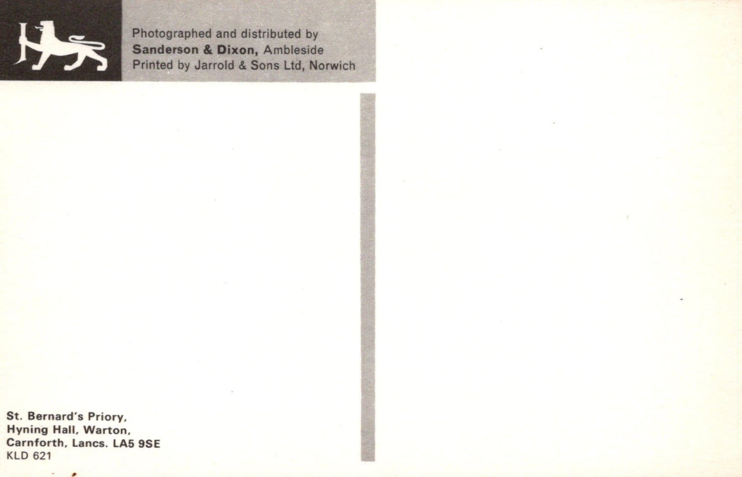 Lancashire Postcard - St Bernard's Priory, Hyning Hall, Warton, Carnforth - Mo’s Postcards
