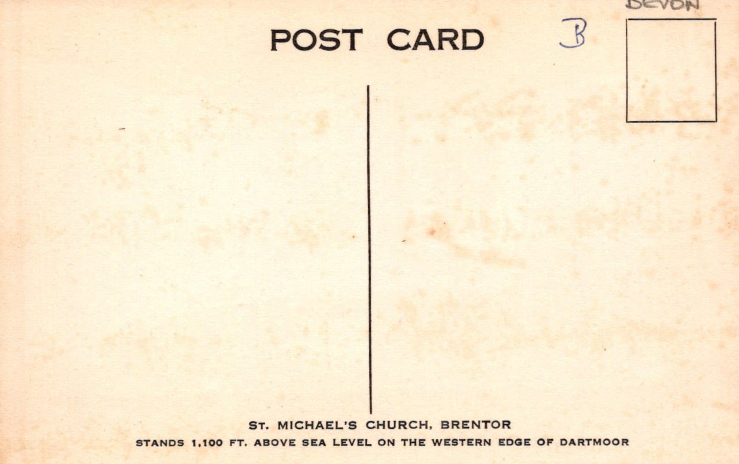 Devon Postcard - Interior of St Michael's Church, Brentor - Mo’s Postcards