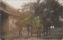 Load image into Gallery viewer, Animals Postcard - Young Man With Two Horses