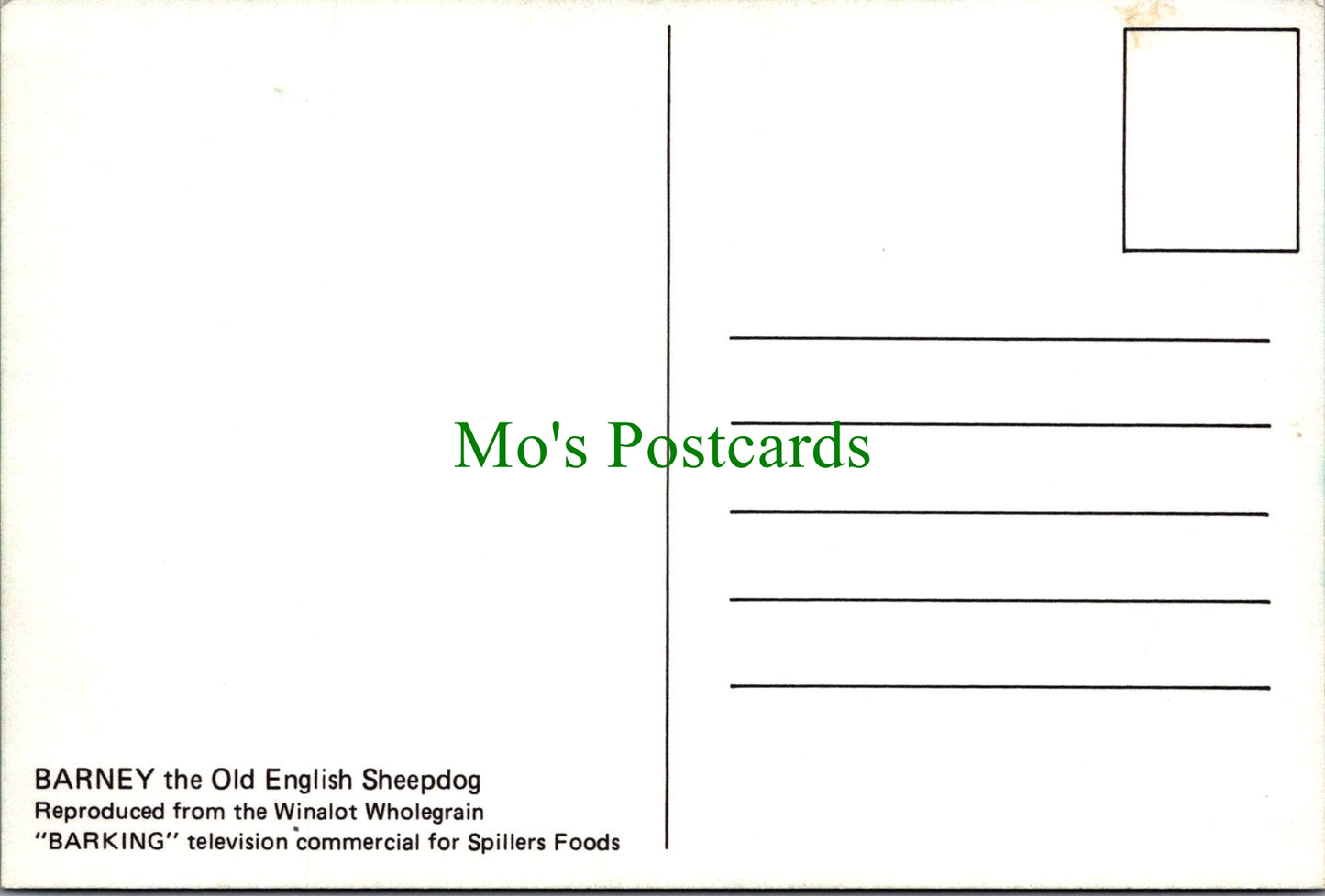 Dog Postcard - Barney The Old English Sheepdog