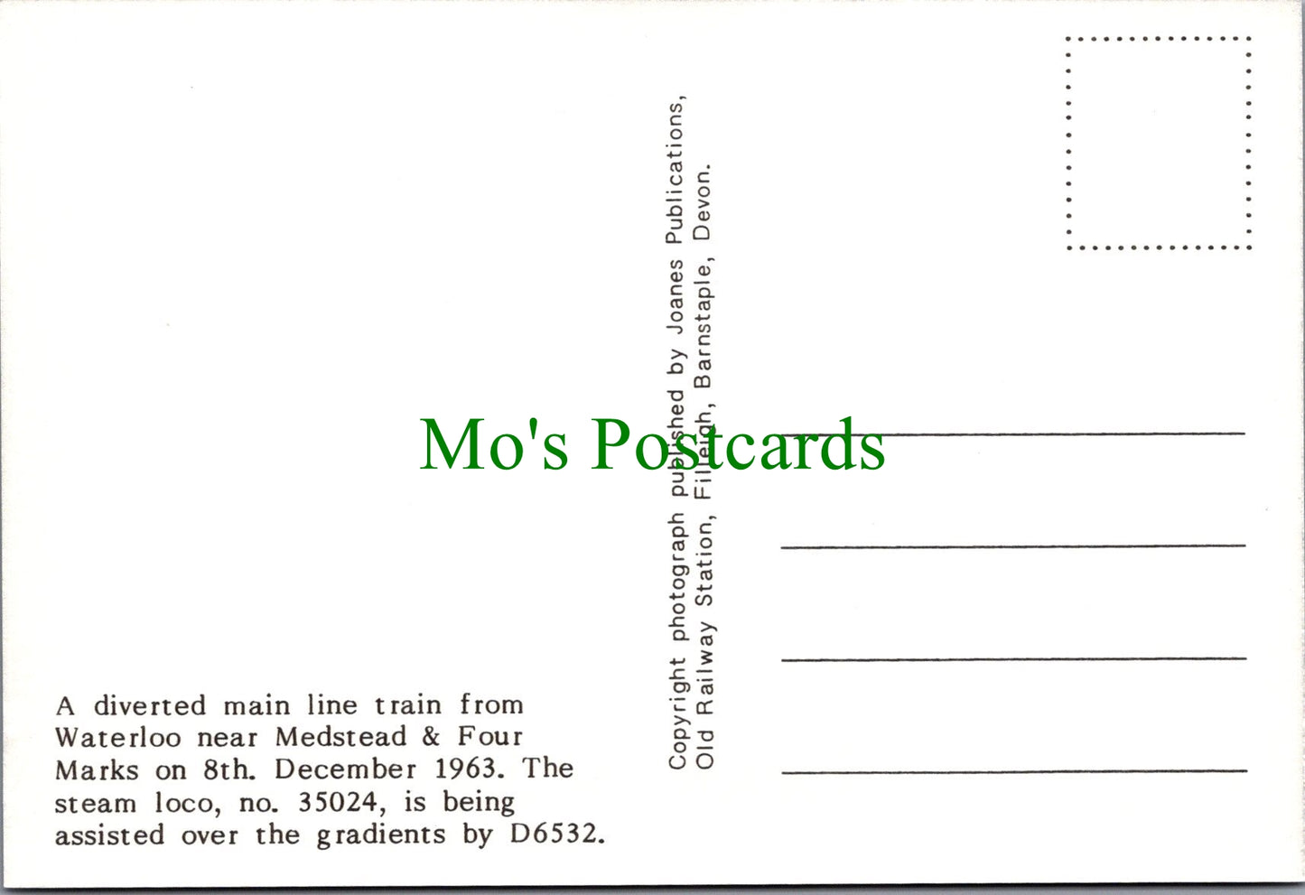 Railways Postcard - Train Near Medstead