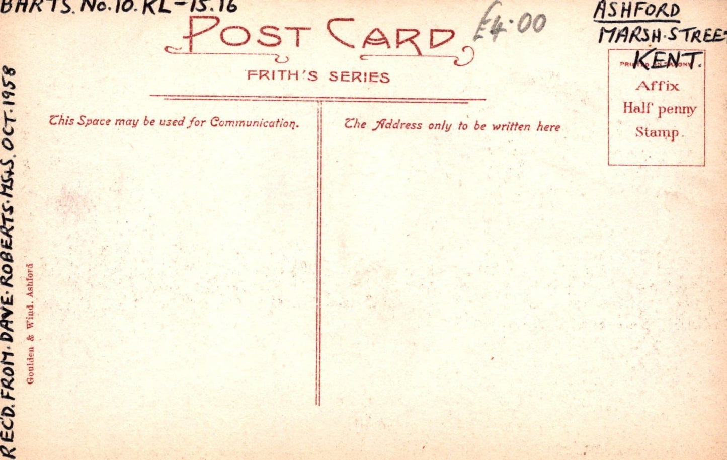 Kent Postcard - Marsh Street, Ashford - Mo’s Postcards