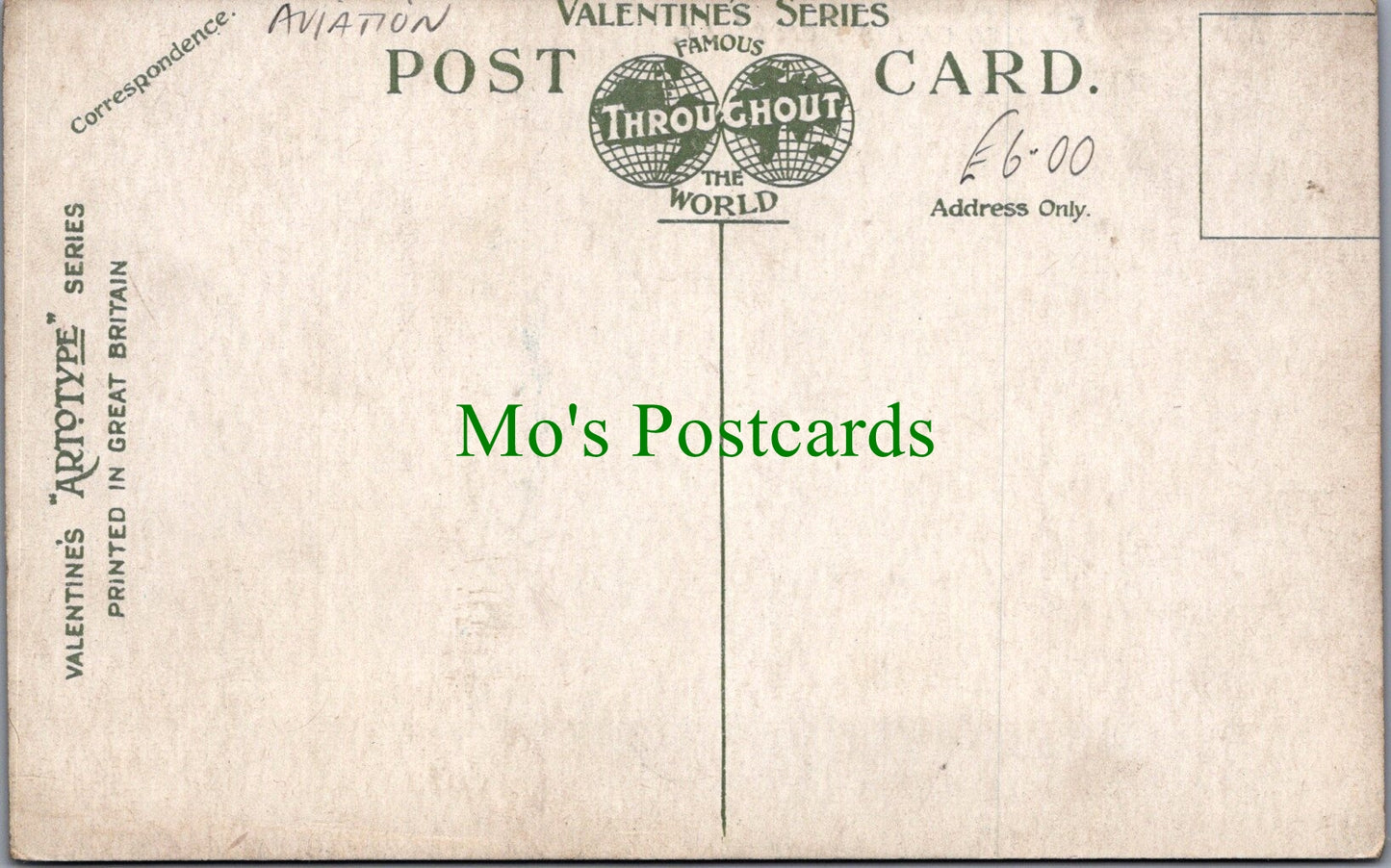 Aviation Postcard - Mr Henry Farman on His Aeroplane