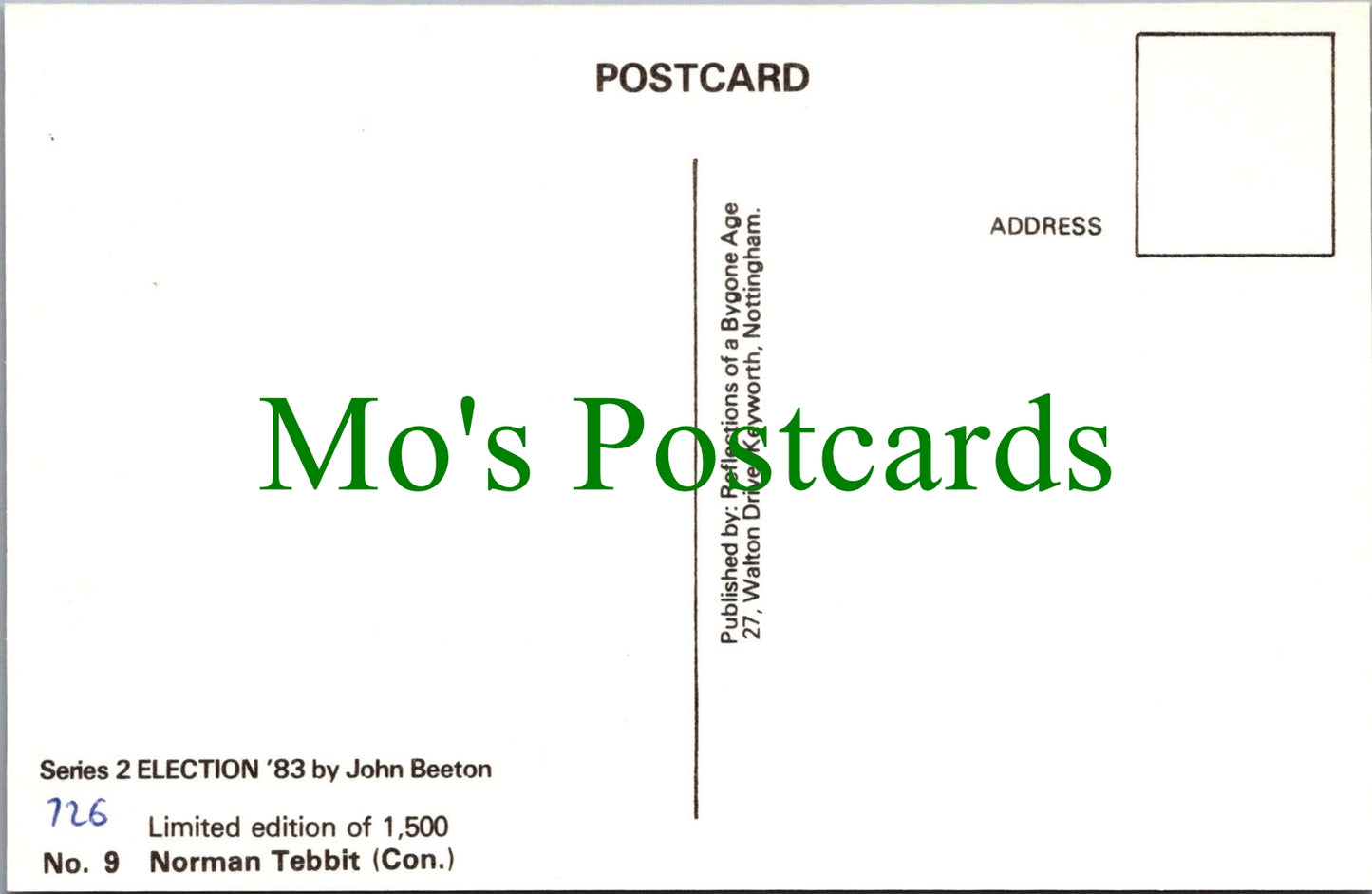 Politics Postcard, Election 1983, Politician Norman Tebbit
