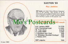 Load image into Gallery viewer, Politics Postcard, Election 1983, Politician Roy Jenkins