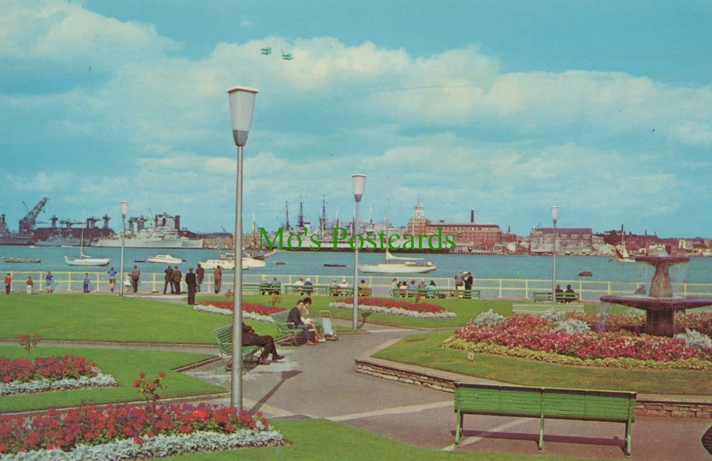 Hampshire Postcard - Portsmouth Harbour, From Gosport, 1969 - Mo’s Postcards