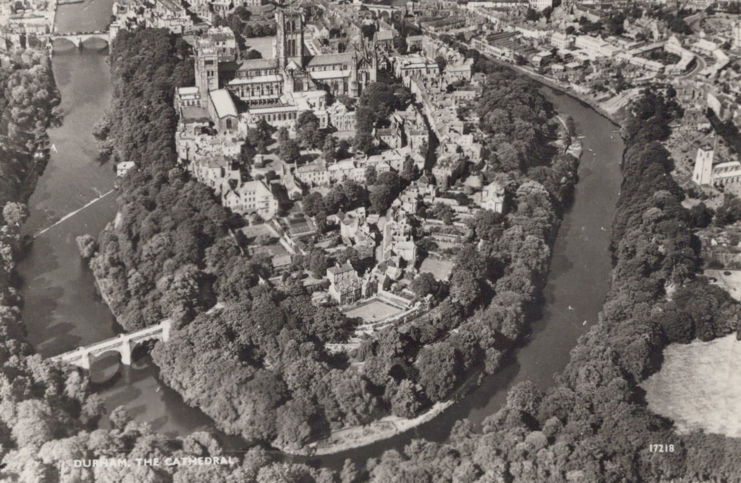 Co Durham Postcard - Aerial View of Durham and The Cathedral - Mo’s Postcards
