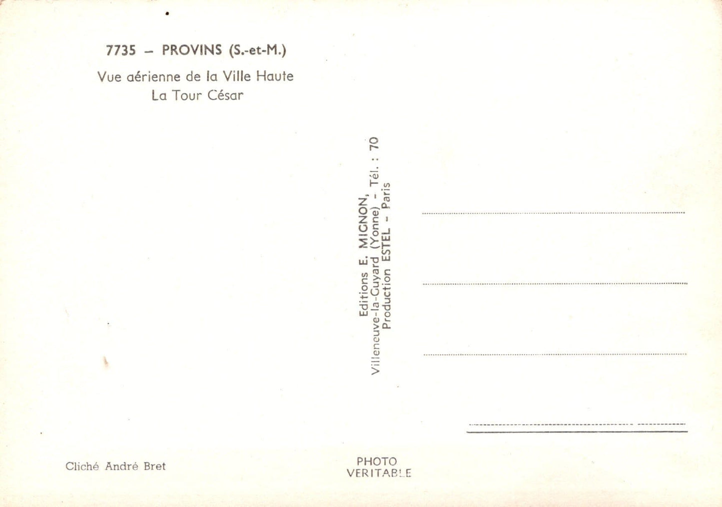 France Postcard - Provins - Vue Aerienne De La Ville Haute La Tour Cesar - Mo’s Postcards