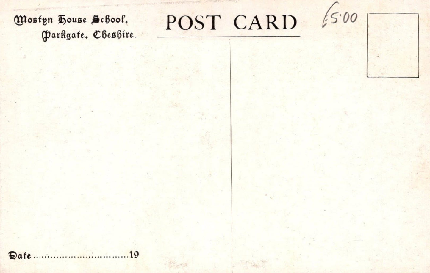 Cheshire Postcard - Mostyn House School, Parkgate - The Bungalow Waterfall - Mo’s Postcards