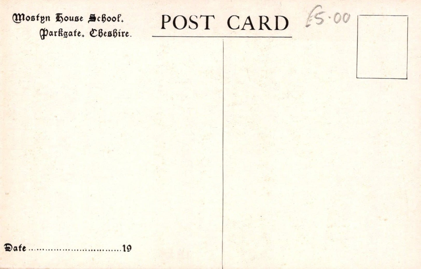 Cheshire Postcard - Mostyn House School, Parkgate - At The Welsh Bungalow - Mo’s Postcards