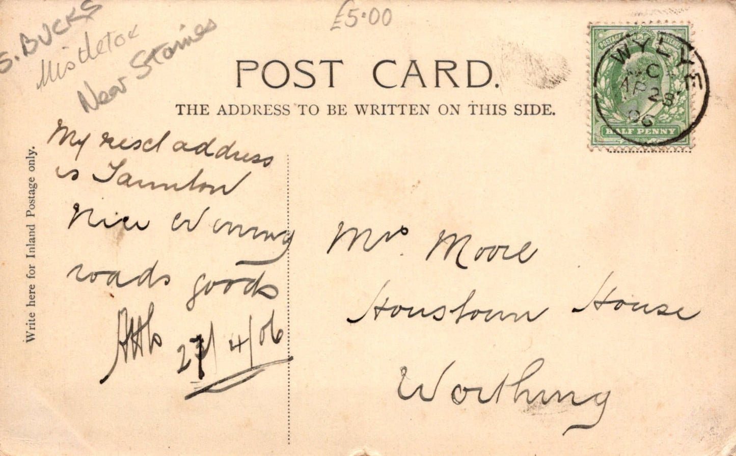 Buckinghamshire Postcard - The Pic-nic, Ankerwyke, 1906 - Mo’s Postcards
