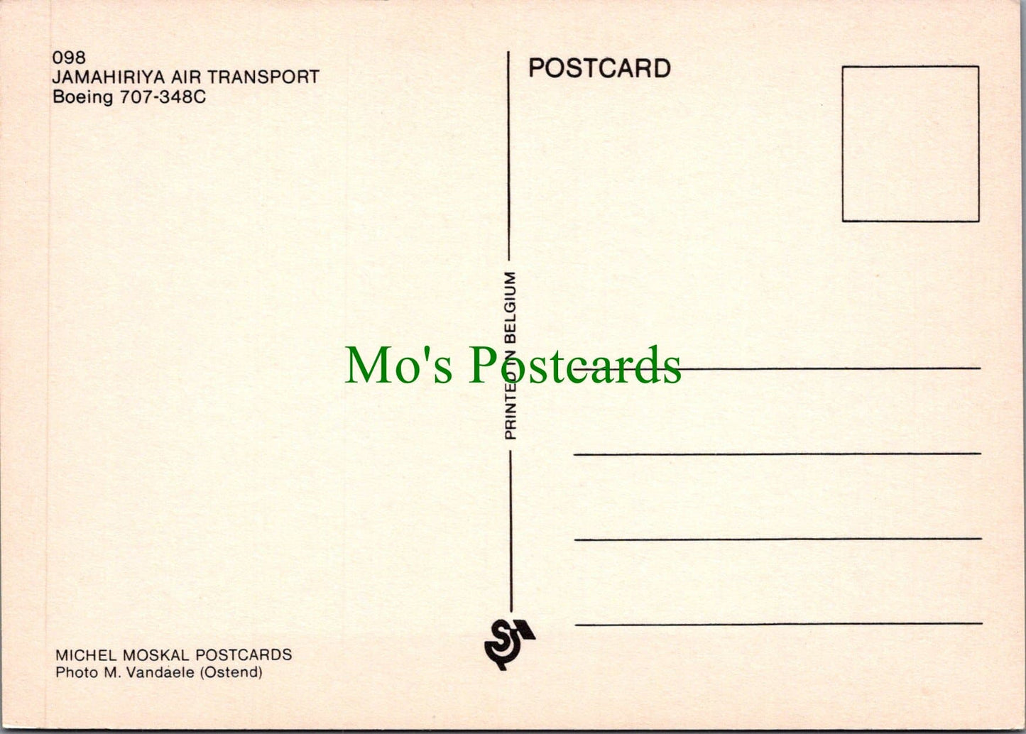 Aviation Postcard - Jamahiriya Air Transport Boeing 707