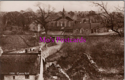 Scotland Postcard: Currie Kirk Village, Edinburgh RPPC  BH2138