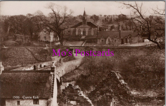 Scotland Postcard: Currie Kirk Village, Edinburgh RPPC  BH2138