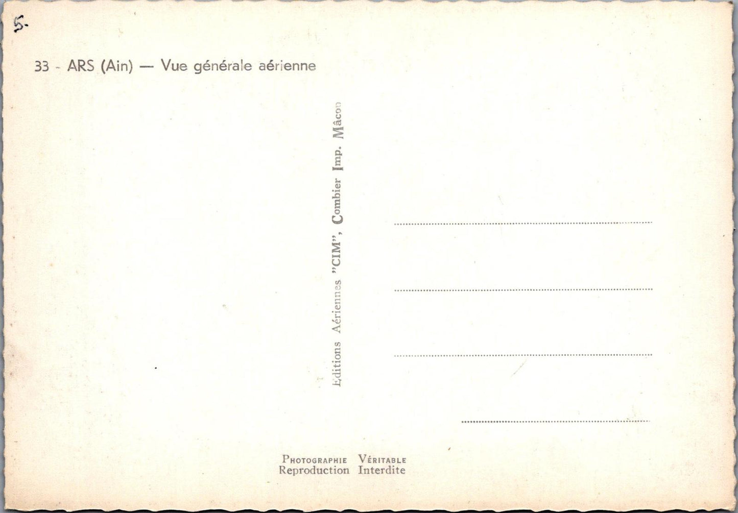 France Postcard - Ars (Ain) - Vue Generale Aerienne  RR15564