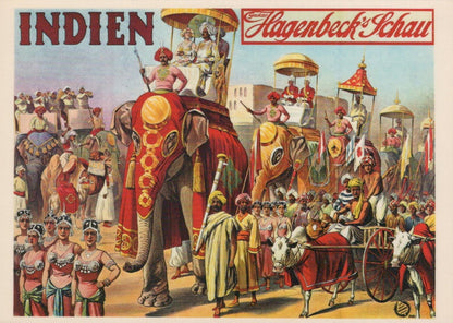 Circus Postcard - Animals, Elephants, Indian, Gustav Hagenbeck's Schau  RR23106