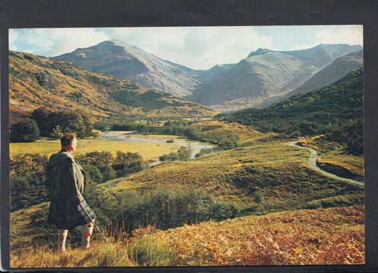Inverness-shire Postcard: Glen Nevis Fort William Highlander Kilt 1950s RR5819
