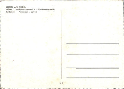 Germany Postcard - Bonn Am Rhein, Rathaus, Beethoven-Denkmal RRR1516