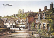 Load image into Gallery viewer, Dorset Postcard - Corfe Castle, Artist View of The Village  LSL790
