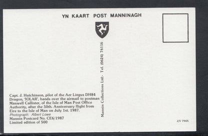 Isle of Man Postcard - 50th Anniversary of The First Airmail Flight  RS18634