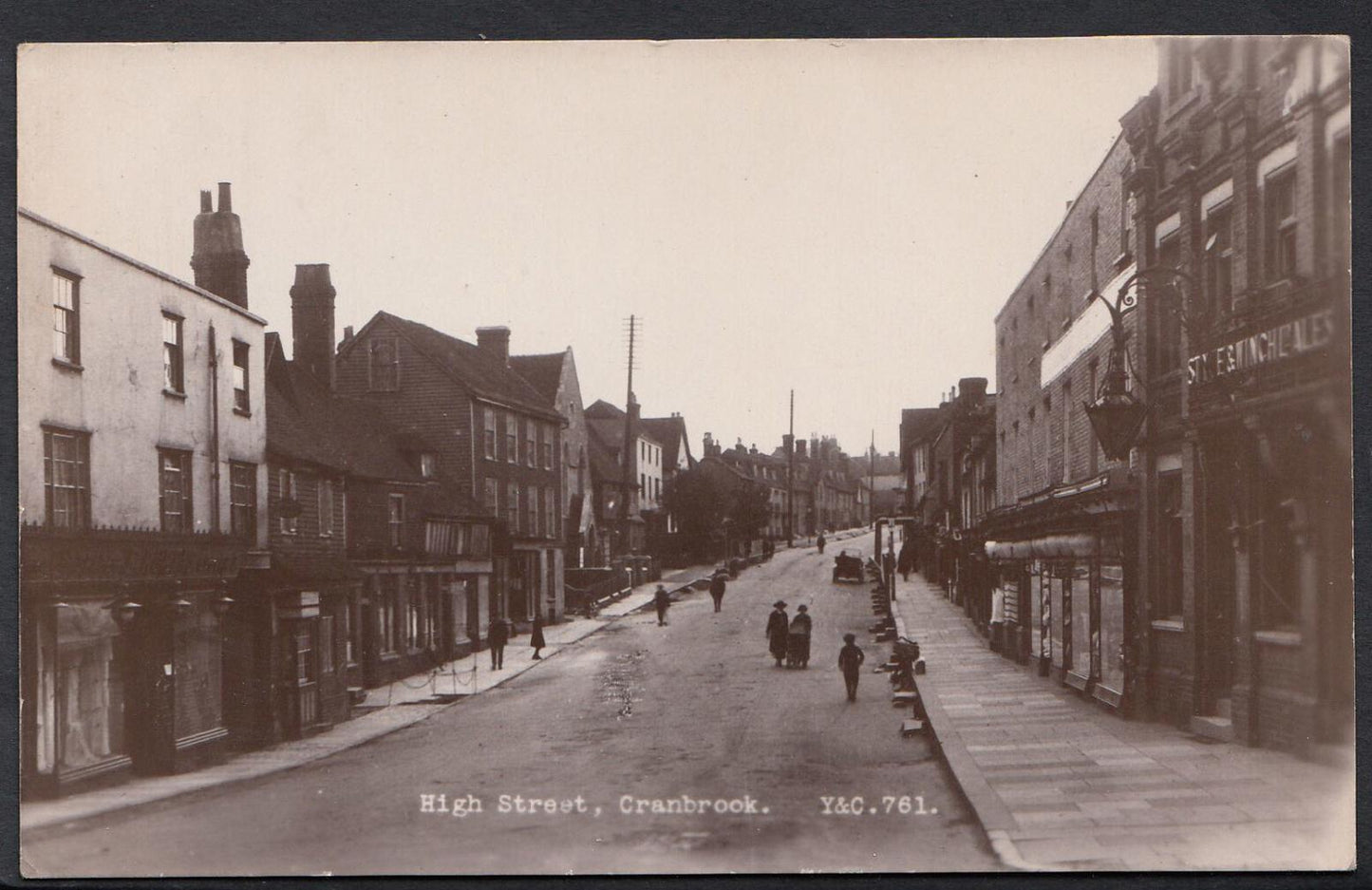 Kent Postcard: High Street Cranbrook Animated Street Scene BH2074