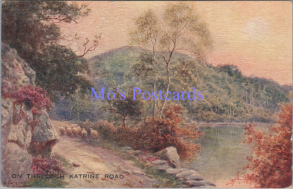 Scotland Postcard - On The Loch Katrine Road, Sheep, Artist View  DC2043