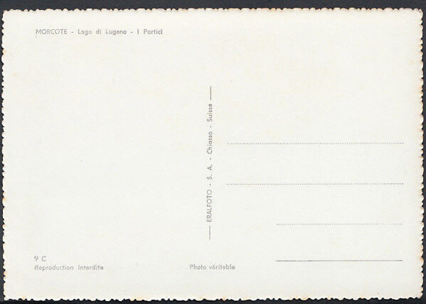 Switzerland Postcard - Morcote - Lago Di Lugano - I Portici   RR2363