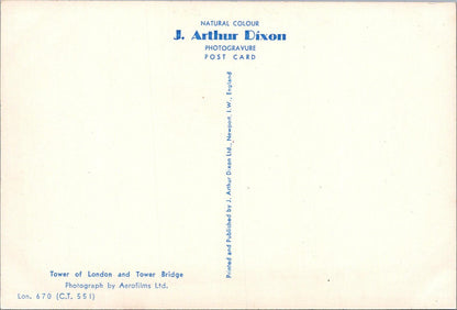 London Postcard - Aerial View of The Tower of London and Tower Bridge RR23198