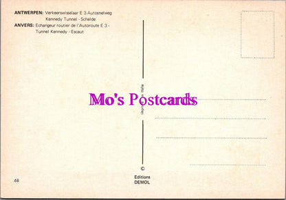 Belgium Postcard: Antwerp Kennedy Tunnel Echangeur Routier 1970s Chrome RR20340