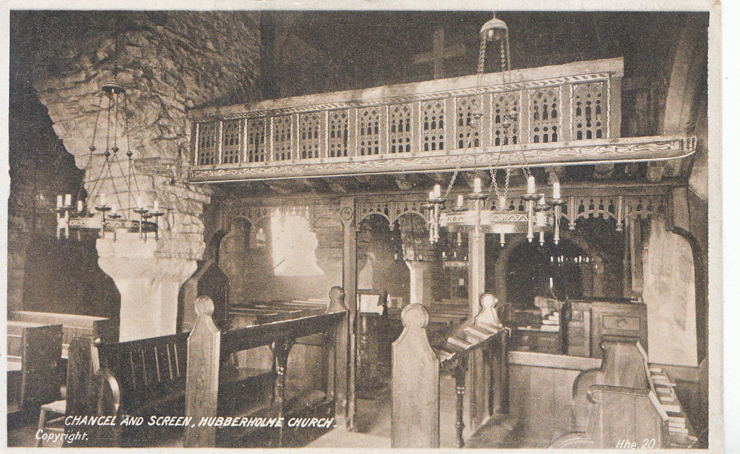 Yorkshire Postcard - Chancel and Screen, Hubberholme Church  SL666