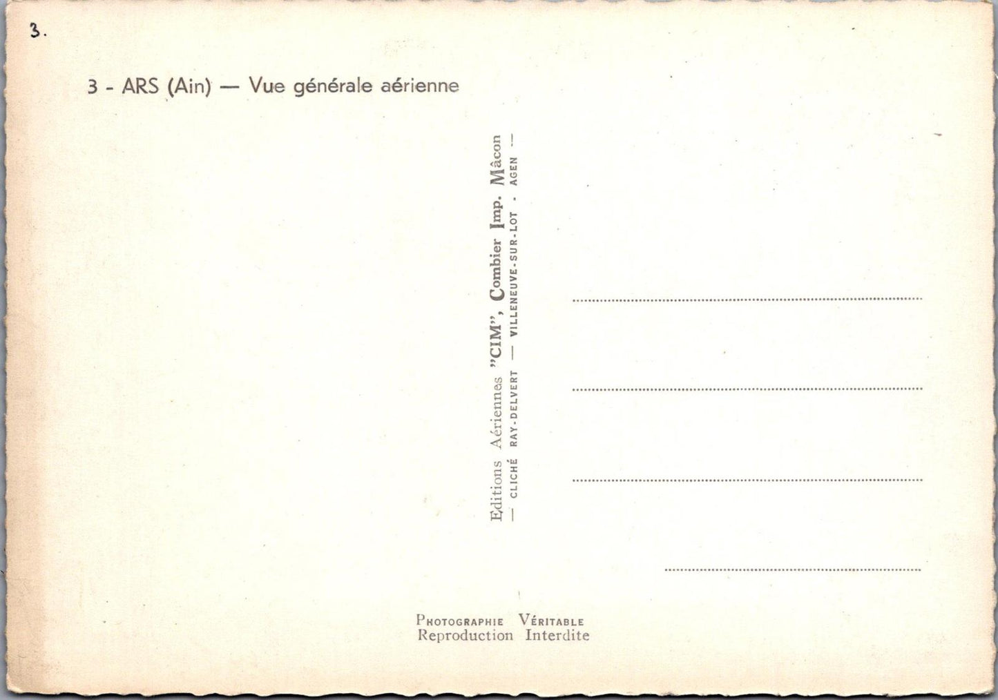 France Postcard - Ars (Ain) - Vue Generale Aerienne  RS21064