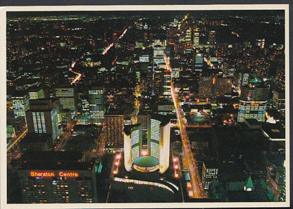 Canada Postcard - Toronto Night Scene Looking North    RR2374