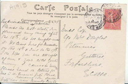 France Postcard: Menton Les Jardins du Carei, French Riviera View 1907 16097A