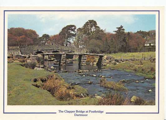 Devon Postcard - The Clapper Bridge at Postbridge, Dartmoor  EB118