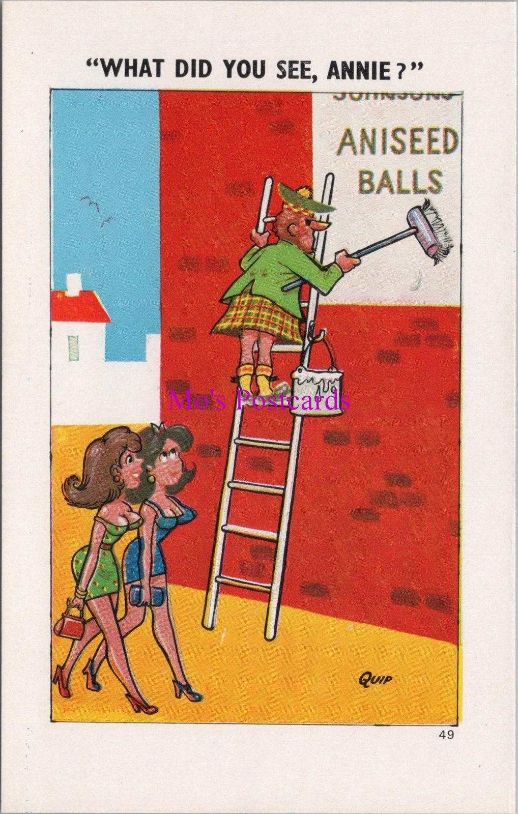 Comic Postcard: Risque Rude Poster Scottish Man Poster Kilt Artist Quip  S7