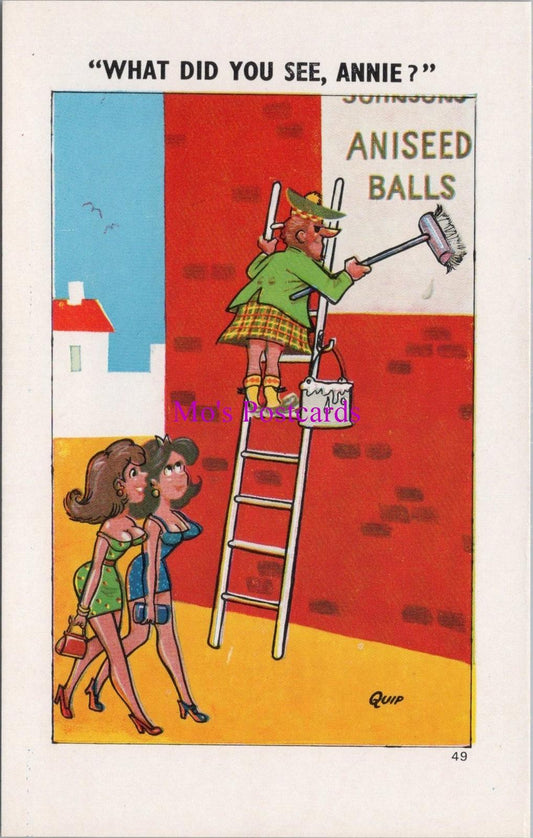 Comic Postcard: Risque Rude Poster Scottish Man Poster Kilt Artist Quip  S7