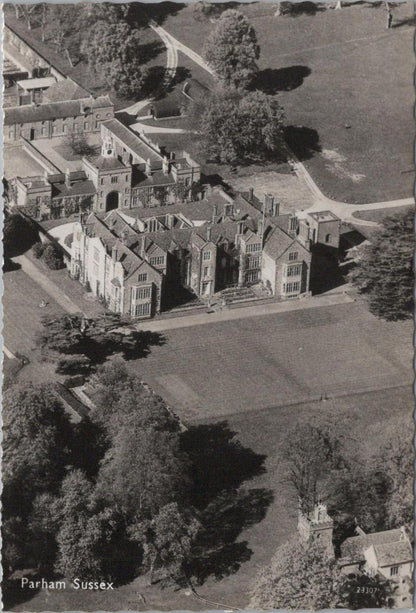 Sussex Postcard - Aerial View of Parham House and Gardens   RR23413